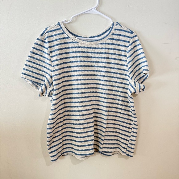 Torrid Blue Striped Textured Crew Neck Tee Size 2x - Picture 3 of 3